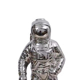 Ceramic Space Man Figurine Sculpture Astronaut Cosmonaut Statue Art Silver