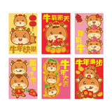 6pcs Chinese New Year Red Envelope 2021 Ox Hong Bao Lucky Money Bag Style4