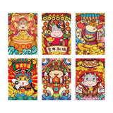 6pcs Chinese New Year Red Envelope 2021 Ox Hong Bao Lucky Money Bag Style8