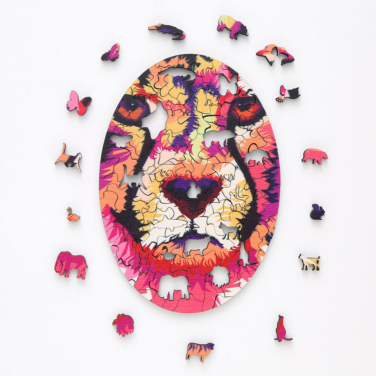 Maxbell  Wooden Jigsaw Puzzles Unique Animal Shape Jigsaw Pieces Gift Leopard