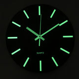 12'' Luminous Wall Clock Silent Quartz Bedroom Night Clock Scale Numerals