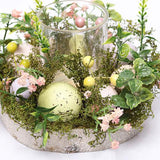 Glass Decorative Easter Candle Holder Wreath Eggs Candleholder Ornament