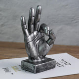 Resin Hand Gesture Sculpture Ornament Figurine Statue Office Desktop Decor C