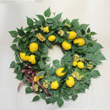 22'' Front Door Wreath Wall Spring Lifelike Fruit Daisy Lemon Garland 58cm