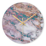 12 in Modern Silent Quartz Wall Clock Non-ticking Glass Marbling Purple