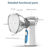 Maxbell Portable Handheld Nebulizer Inhaler Atomizer Vaporizer for Kid Adult Blue
