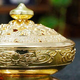 Incense Cone Burner Holder Waterfall Backflow Censer Home Yoga Room Golden