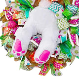 Spring Easter Bunny Door Hanger Wreath Rabbit Ribbon Home Party Wall Decor D