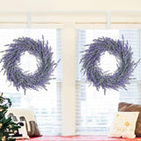 Artificial Door Wreath Hanging Lavender Flower Garland Fake Plant Home Decor