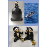 Cute Key Storage Tray Holder Creative Sculpture Statue Desktop Dolphin_A