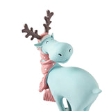 Cute Deer Figurine Statue Elk Animal Sculpture Craft Home Decorations Blue 1