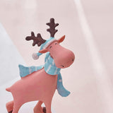 Cute Deer Figurine Statue Elk Animal Sculpture Craft Home Decorations Pink 2