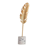 Resin Feather Leaf Figurine Sculpture Statue Ornament Figure 5.5x5.5x28cm