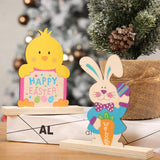 Cute Tabletop Wooden Easter Bunny Ornament Toys Gifts for Inside Style 3