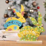 Cute Tabletop Wooden Easter Bunny Ornament Toys Gifts for Inside Style 5