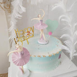 3Pcs Ballerina Cake Topper Cake Picks Dance Movements Toys Figurines Playset