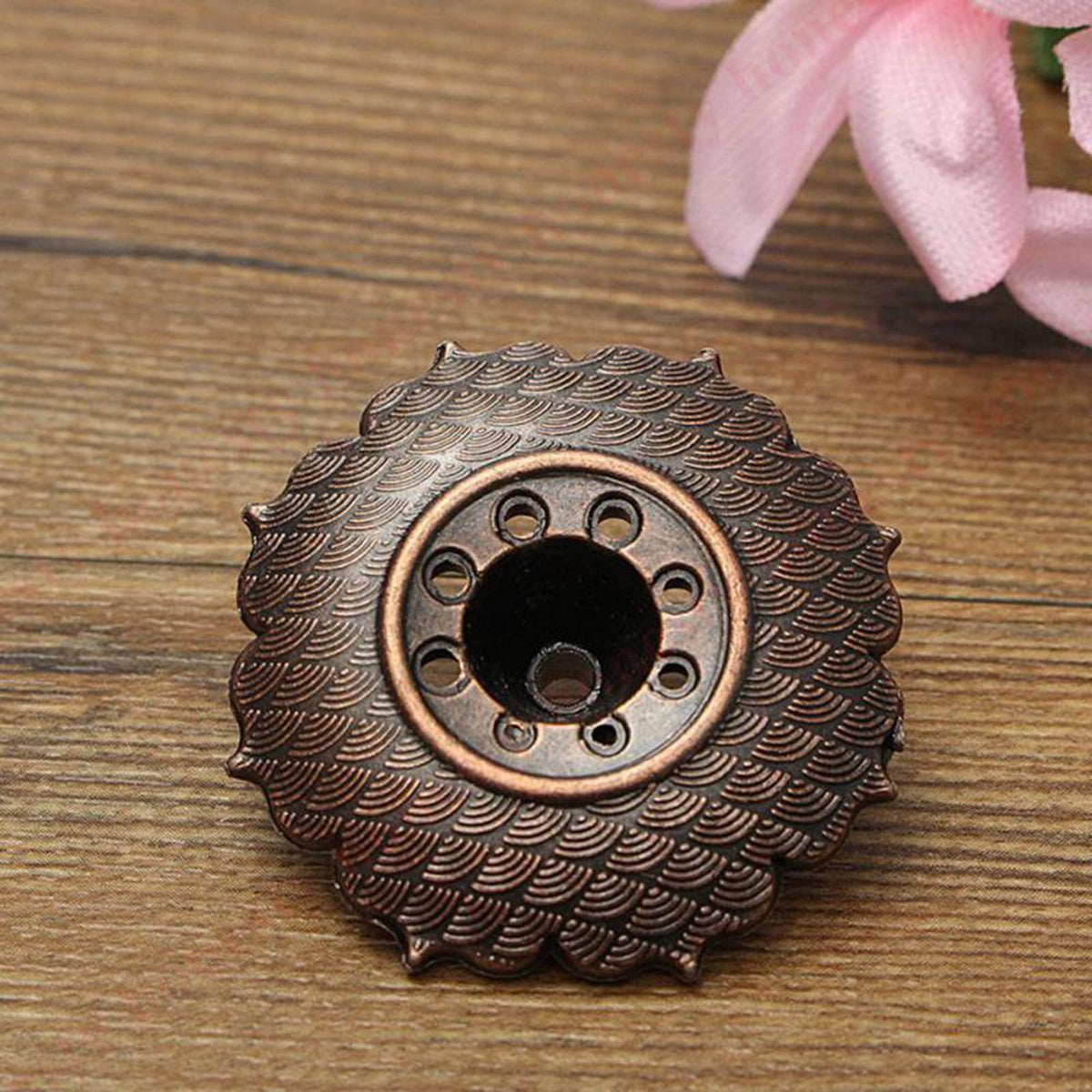 Incense Stick Burner Holder Lotus Flower Cone Burner Antique Bronze