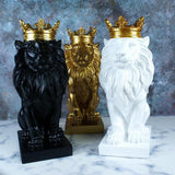 Maxbell Lion Statue Wild Animal Ornament Resin Home Sculpture Figurine Decor White