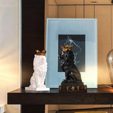 Maxbell Lion Statue Wild Animal Ornament Resin Home Sculpture Figurine Decor White
