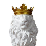 Maxbell Lion Statue Wild Animal Ornament Resin Home Sculpture Figurine Decor White