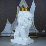 Maxbell Lion Statue Wild Animal Ornament Resin Home Sculpture Figurine Decor White
