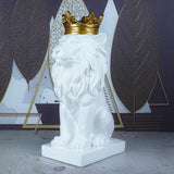 Maxbell Lion Statue Wild Animal Ornament Resin Home Sculpture Figurine Decor White
