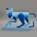 Cat Figurine Ornament Home Decor Shopwindow Shelf Sculpture Gift Blue