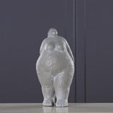 Fat Woman Figure Statue Lady Figurine Sculpture Resin Desktop Decor Walk