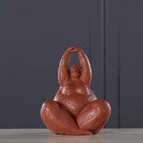 Fat Woman Figure Statue Lady Figurine Sculpture Resin Desktop Decor Yoga