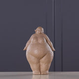 Fat Woman Figure Statue Lady Figurine Sculpture Resin Desktop Decor Stand