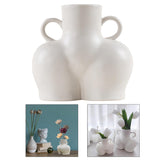 Maxbell  Creativity Human Vase Ceramic Butt Plant Pot Planter White18.5x17.5x6.5cm