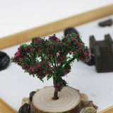 Zen Sand Garden for Desk with Rake Rocks and Bridge Tree Mini Sandbox Toys