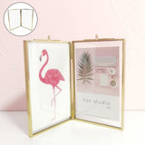 Gold Picture Frame Double Sided Photo Frames Specimen Display Holder 6inch