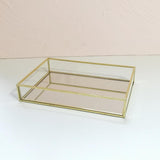 Maxbell Retro Glass Mirror Decorative Storage Tray for Makeup Display Bracelet Table - Aladdin Shoppers