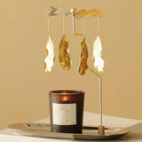 Candle Holder -Rotating Spinning Tea Light Holder Stand Feather