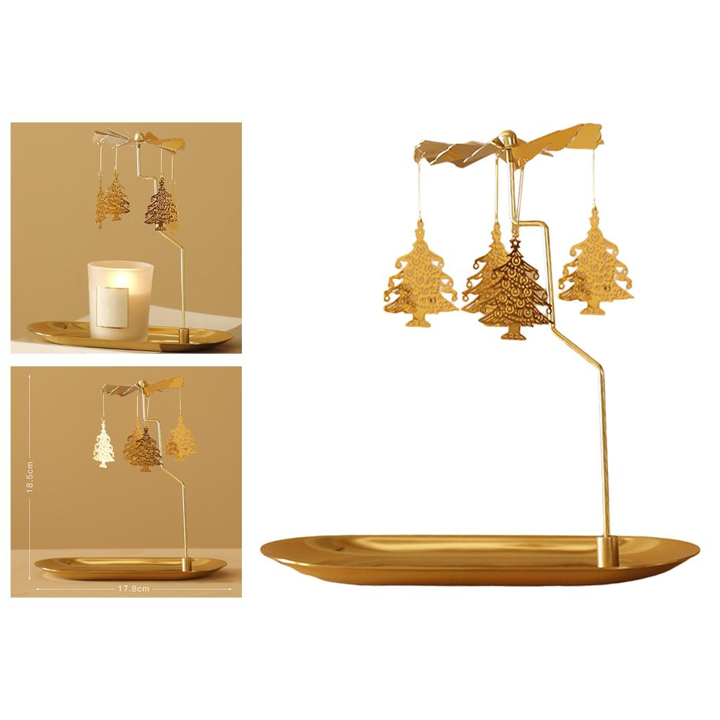 Candle Holder -Rotating Spinning Tea Light Holder Stand Xmas Tree