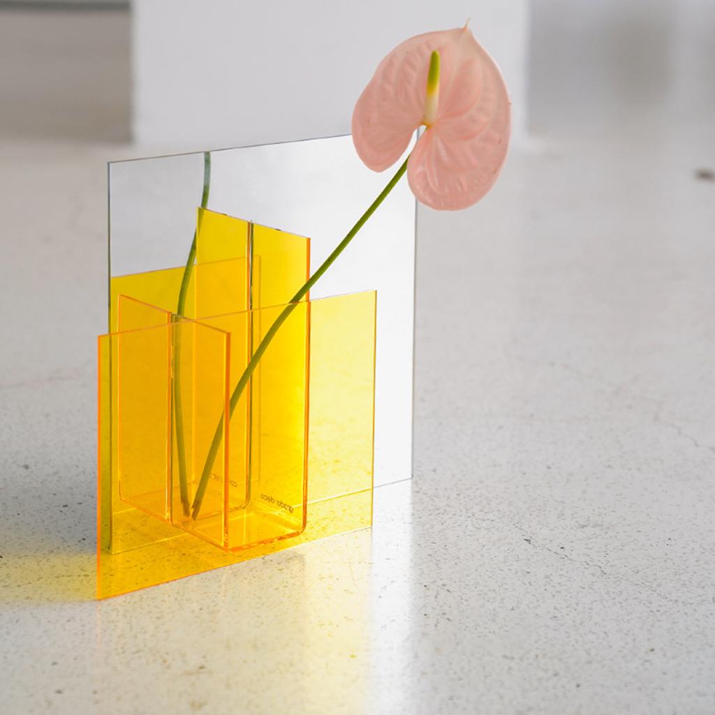 Maxbell  Flower Vase Modern Flowerpot Workshop Planter Yellow 243x46x200mm
