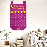 Hanging Eid Mubarak Advent Calendar 30days Muslim Countdown Decor Purple