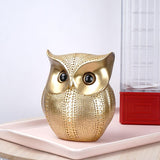 Chic Resin Art Owl Sculpture Ornament Figurine Statue Office Artwork Golden