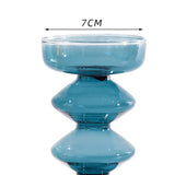 Maxbell  Modern Glass Flower Vase Table Hydroponics Terrarium Plant Holder Container Rhombus Blue