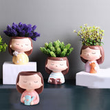 Maxbell Mini Modern Flower Pots Creative Flowerpot for Bonsai Pots Decoration Cactus A