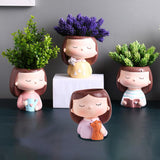 Maxbell Mini Modern Flower Pots Creative Flowerpot for Bonsai Pots Decoration Cactus A