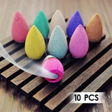 10pcs Smoke Tower Cone Bullet Backflow Incense Cones for Yoga SPA Meditation