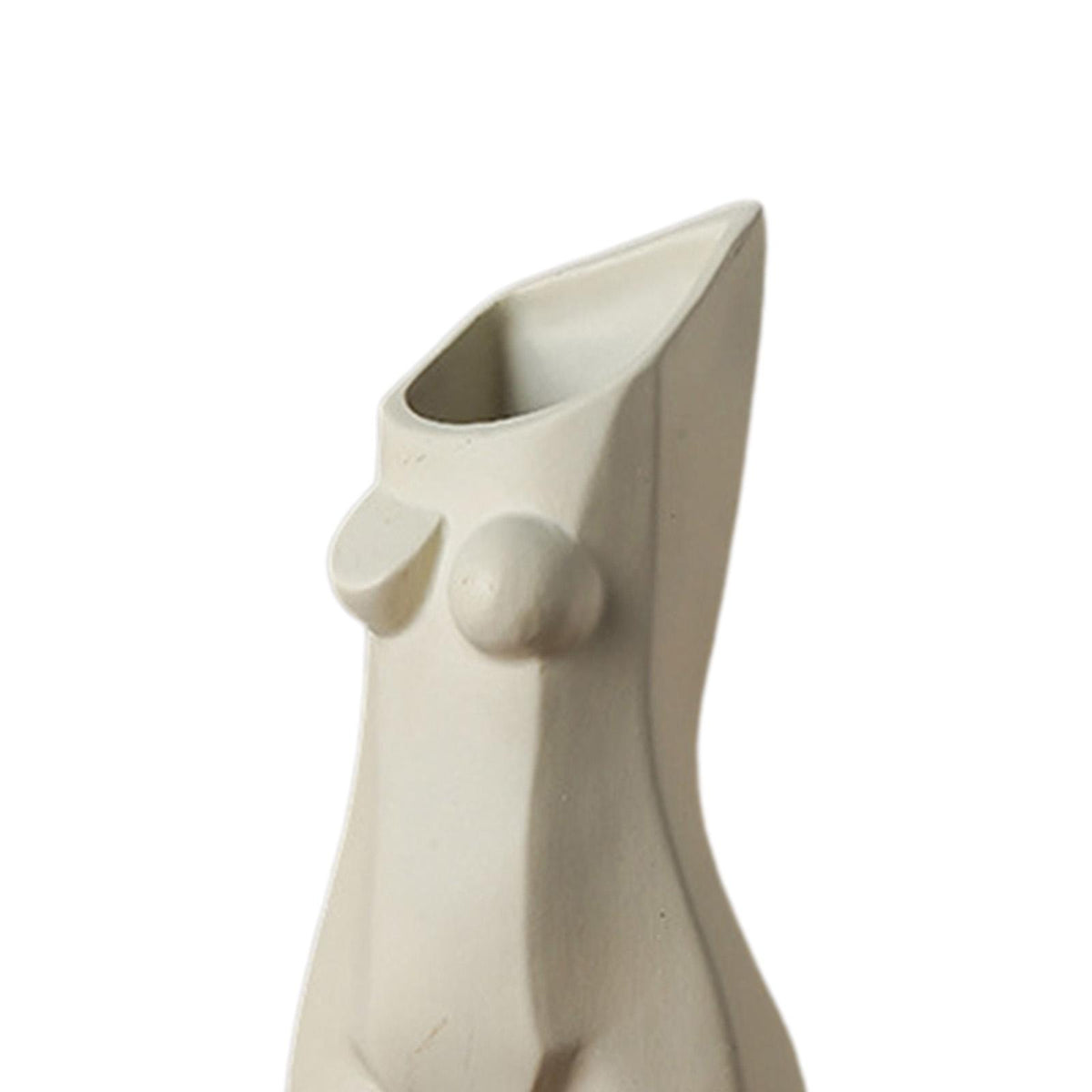 Maxbell  Ceramic Female Body Vase Plants Pot Statues Desk Decor White 9x10x29cm
