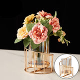 Candle Holder Artificial Flower Vase Candlestick Centerpiece Ornament S