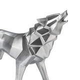 Nordic Wolf Figure Wild Animal Model Crafts for Home Office Decor Silver