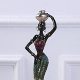 African Women Figure Art Statues Women Figure Tribal Lady Figurine Statue Silver