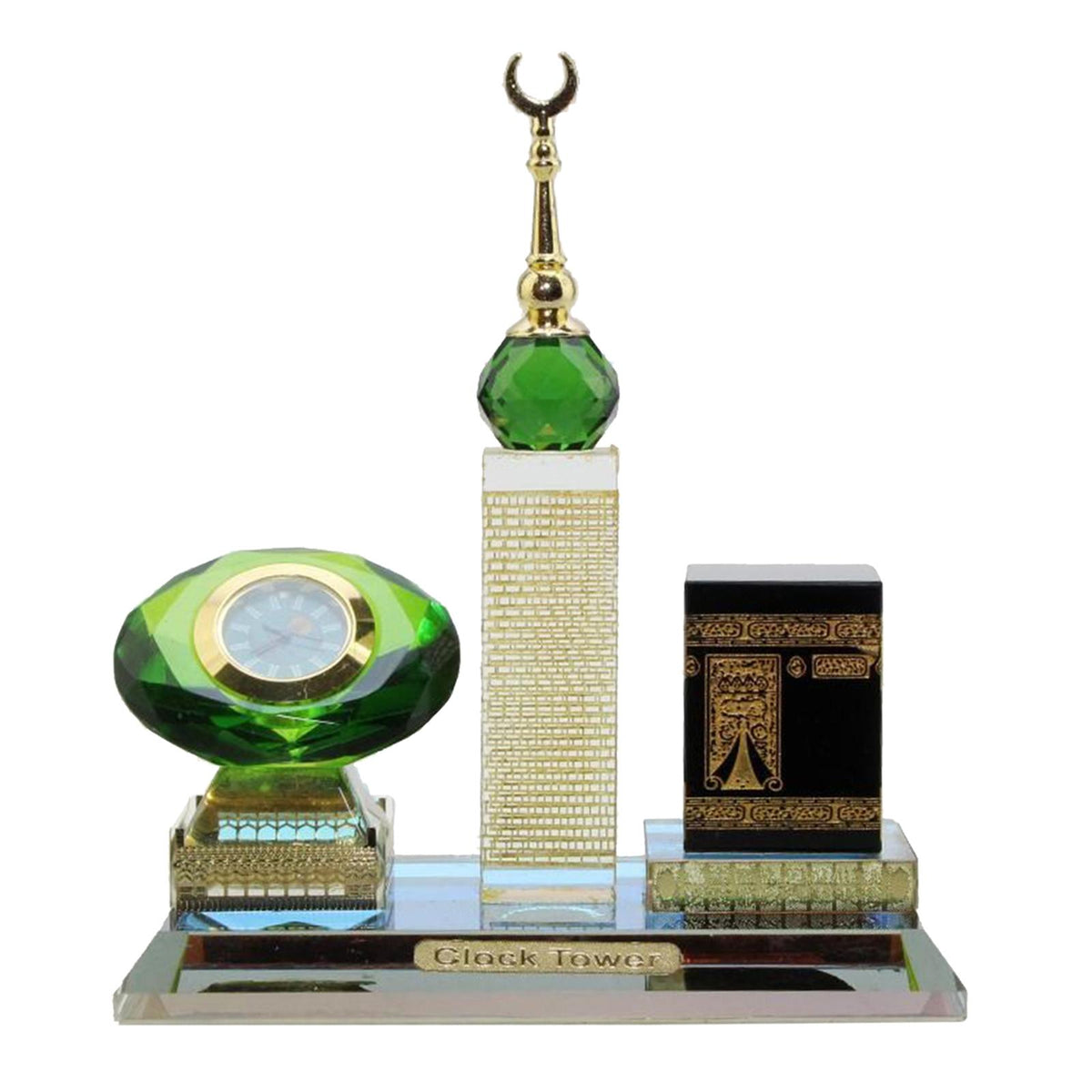 Muslim Crystal Miniature Islamic Building Handicraft Souvenir Home Room Car