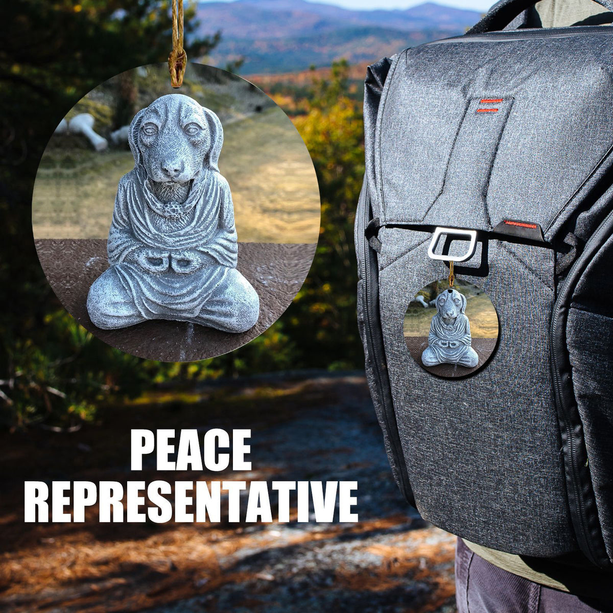 Meditating Buddha Dog Car Charm Hanging Ornament Statue Style 01