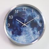 Luminous Wall Clock 12Inch Round Decorative Bedroom Clock Gifts Silver